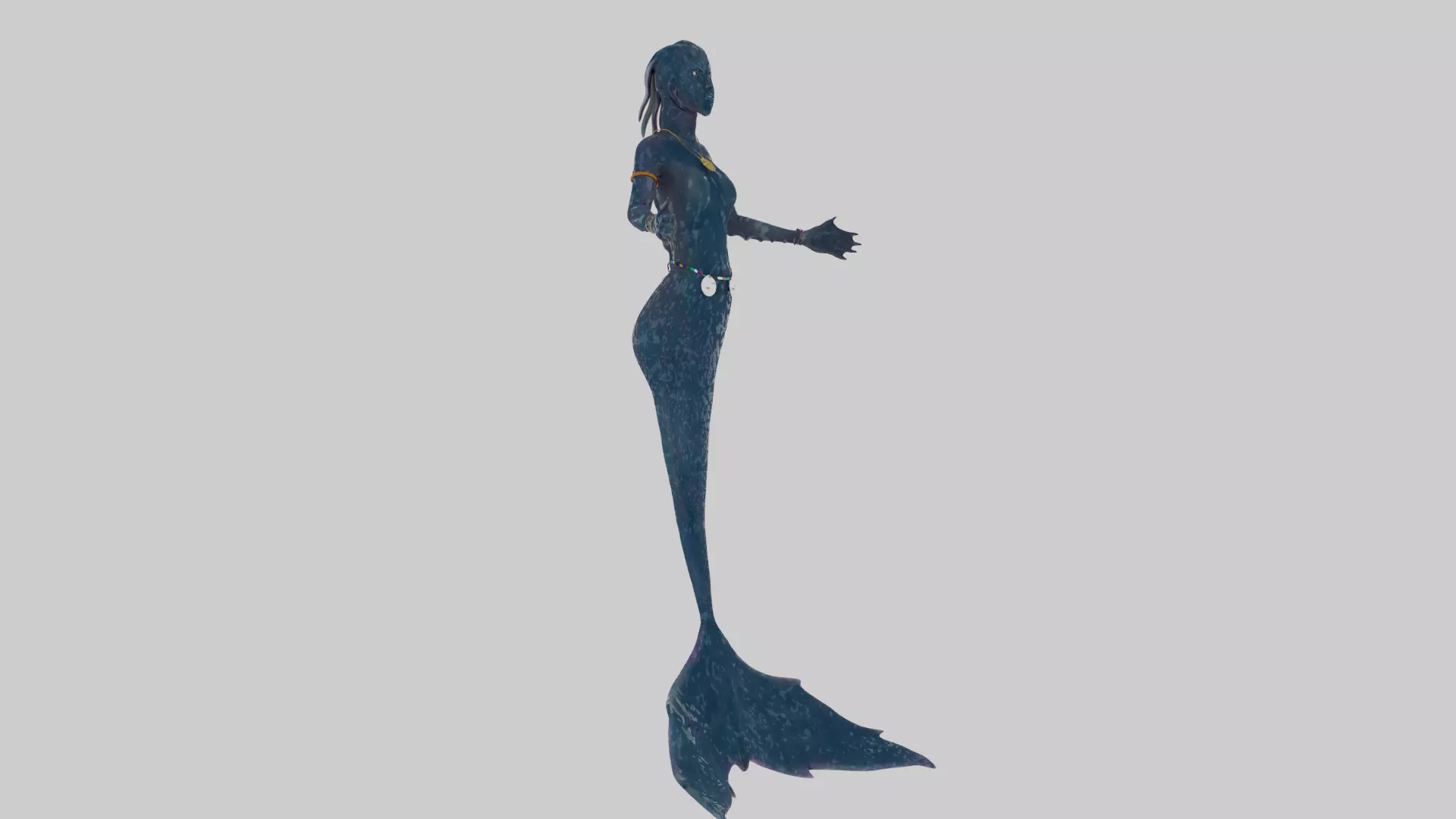 MERMAID WATER WORLD OCEAN CREATURE GINIKA AS ADAPTED Low-poly 3D model_6