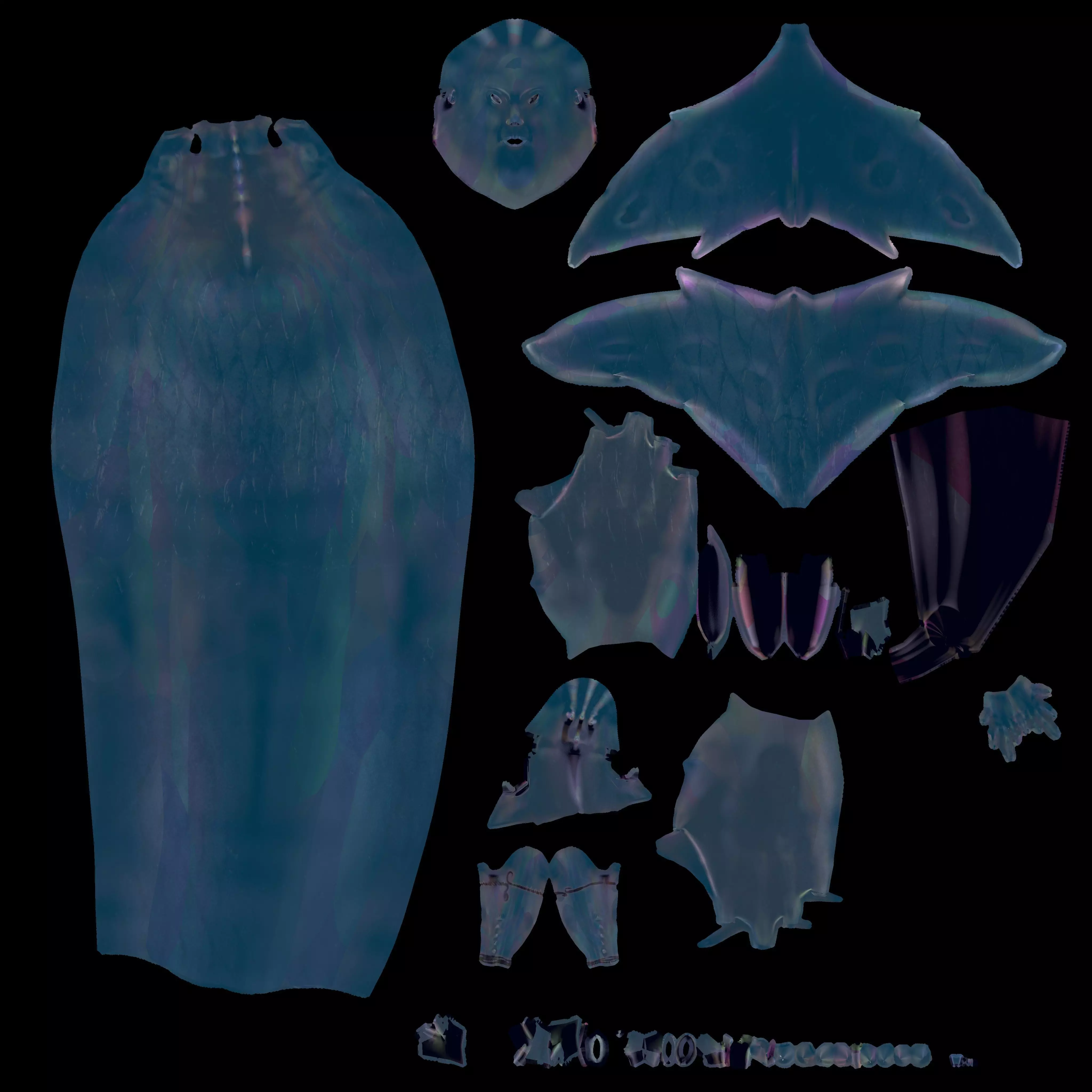 MERMAID WATER WORLD OCEAN CREATURE GINIKA AS ADAPTED Low-poly 3D model_10