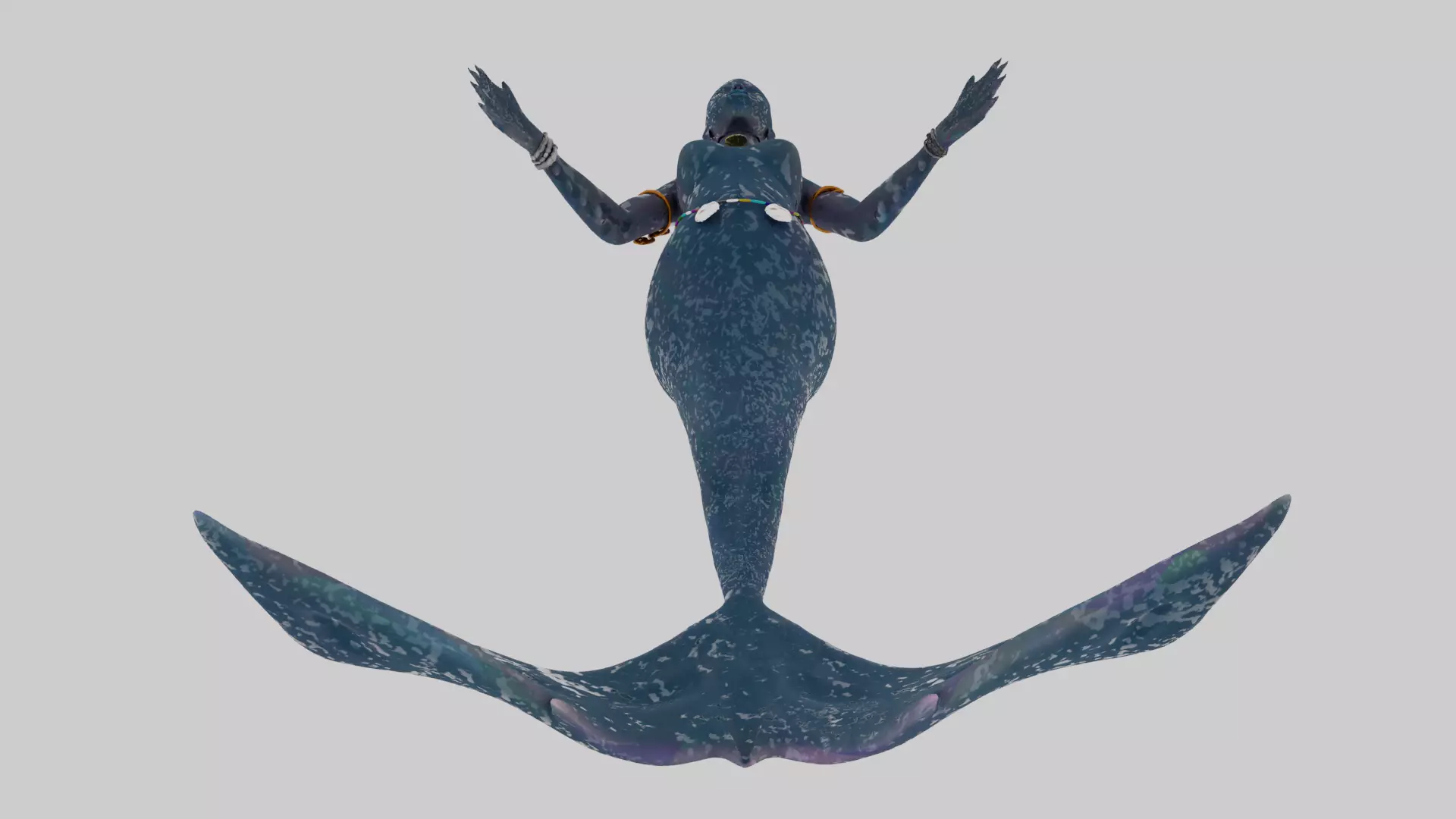 MERMAID WATER WORLD OCEAN CREATURE GINIKA AS ADAPTED Low-poly 3D model_3