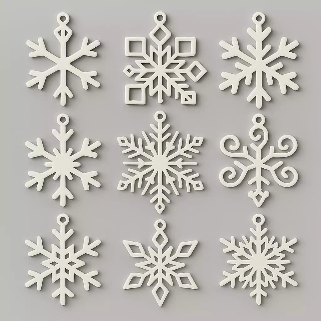 Snowflake Ornament Set 3D print model