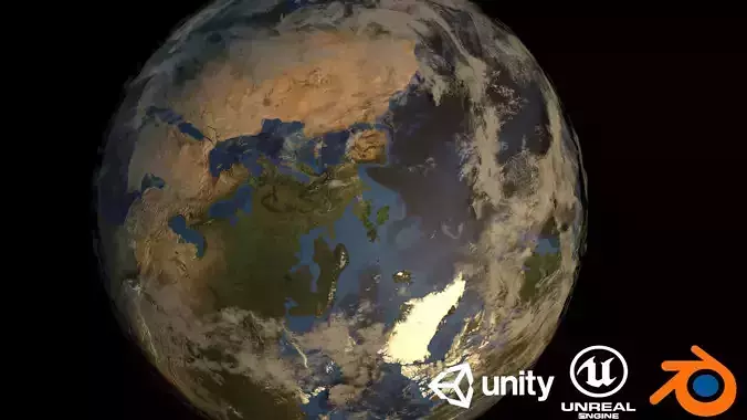 Photorealistic Earth 3D  Day Night Clouds