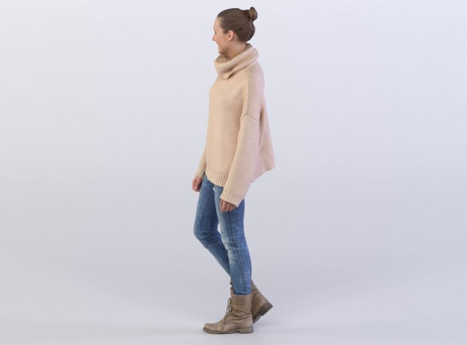 Julia 0360 Woman in a sweater walking