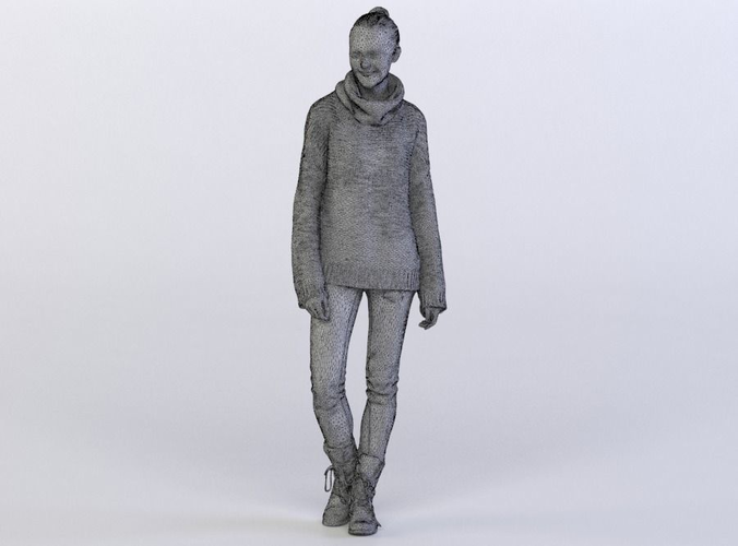 Julia 0360 Woman in a sweater walking