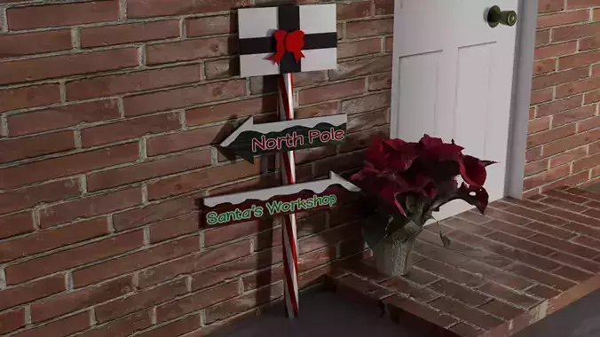 Christmas Outdoor Sign Post