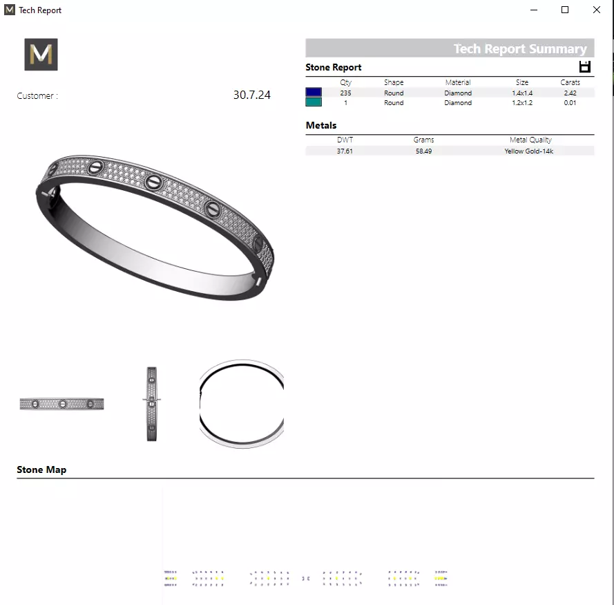 Bracelet Love Paved 200mm 3D print model_7