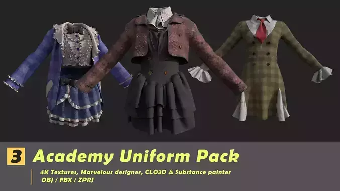 3 Female Academy Uniform Set