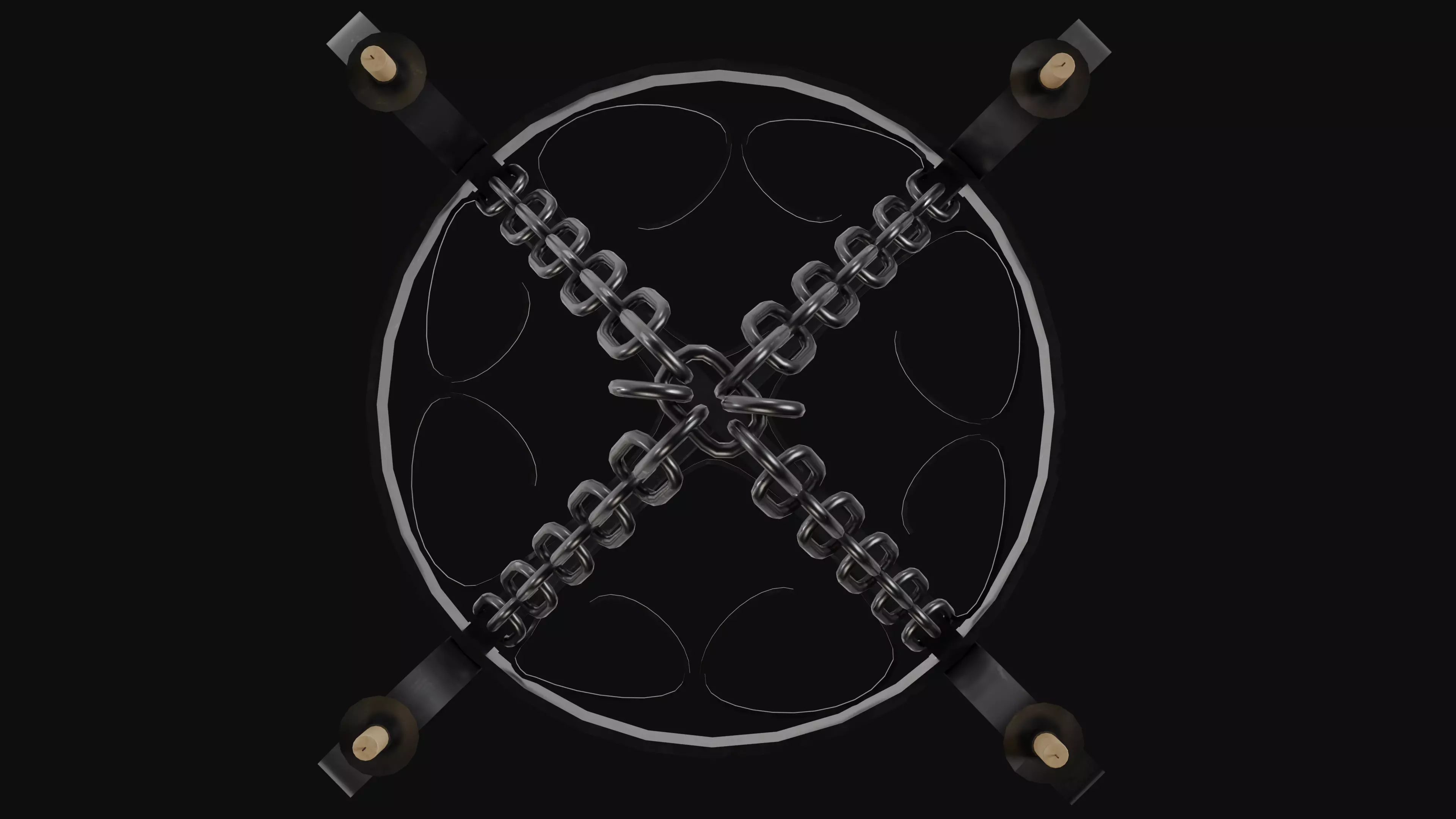 Medieval Roof Lamp Low-poly 3D model_3