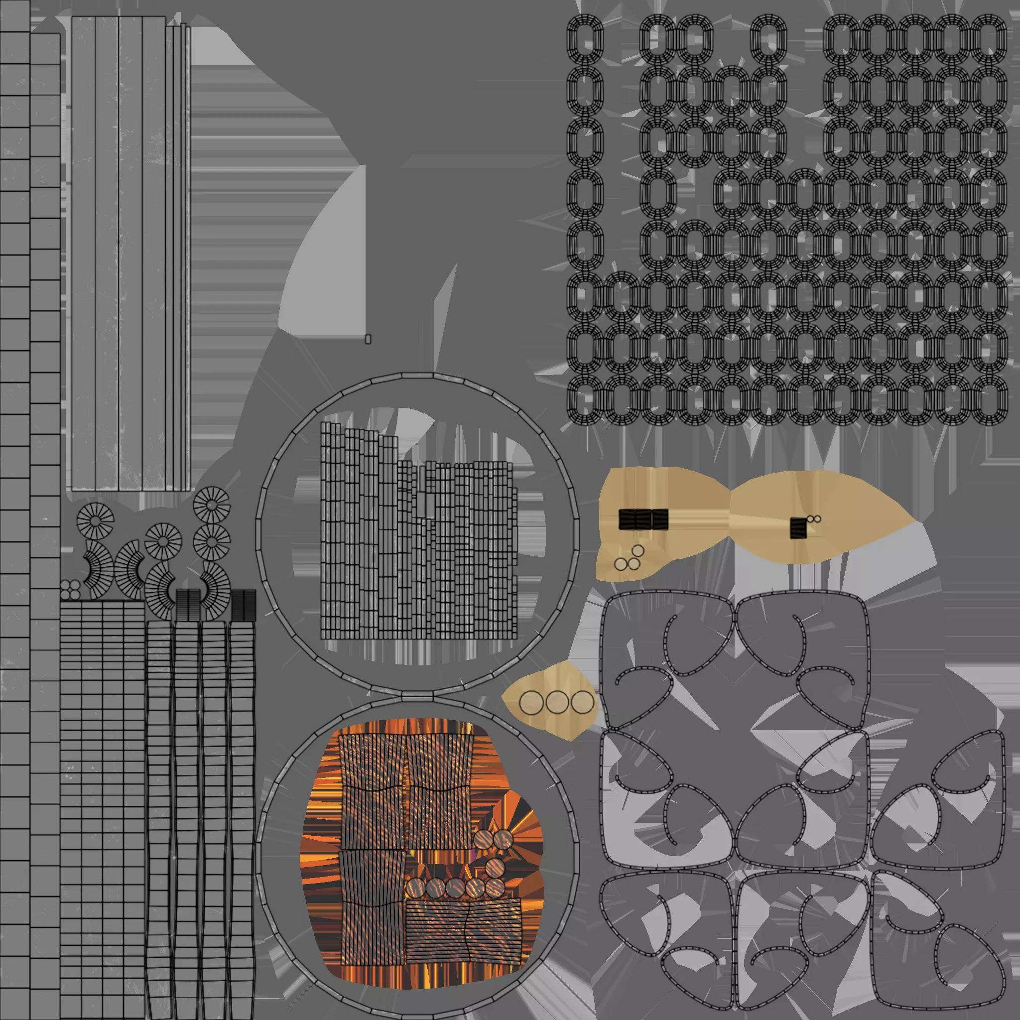 Medieval Roof Lamp Low-poly 3D model_5