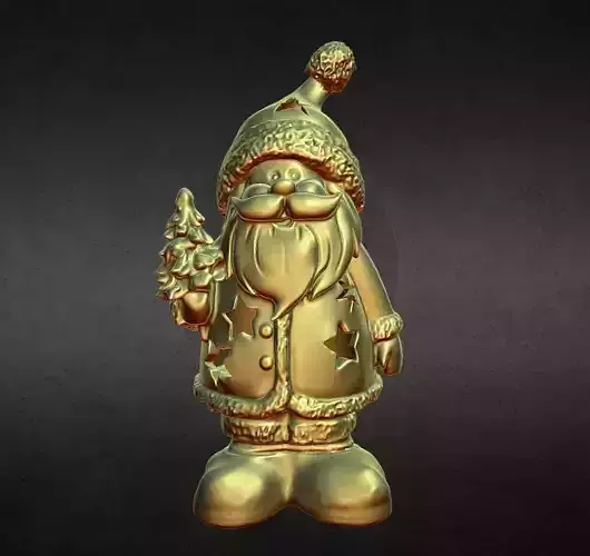 santa holding tree lighted decoration