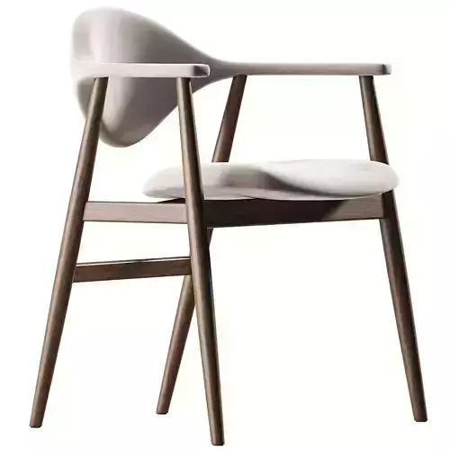 Armlehnstuhl Masculo aus Walnussholz