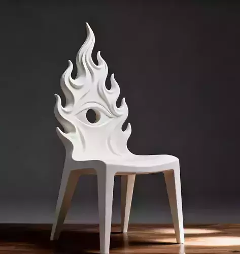 Sculptural Flame Back Chair