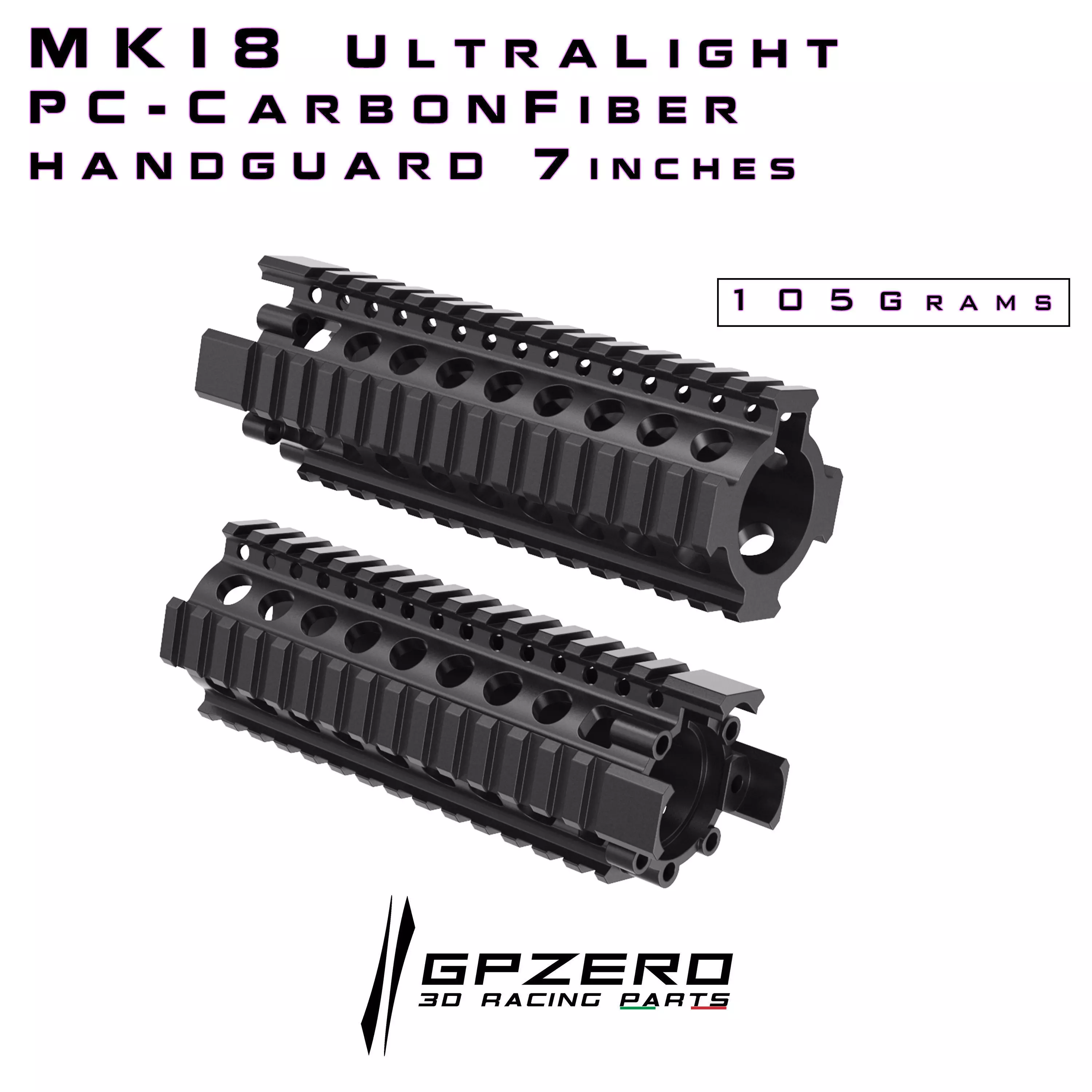 MK18 Handguard RIS 7Inches CAD Step File Model for CNC 3D print 3D print model_1