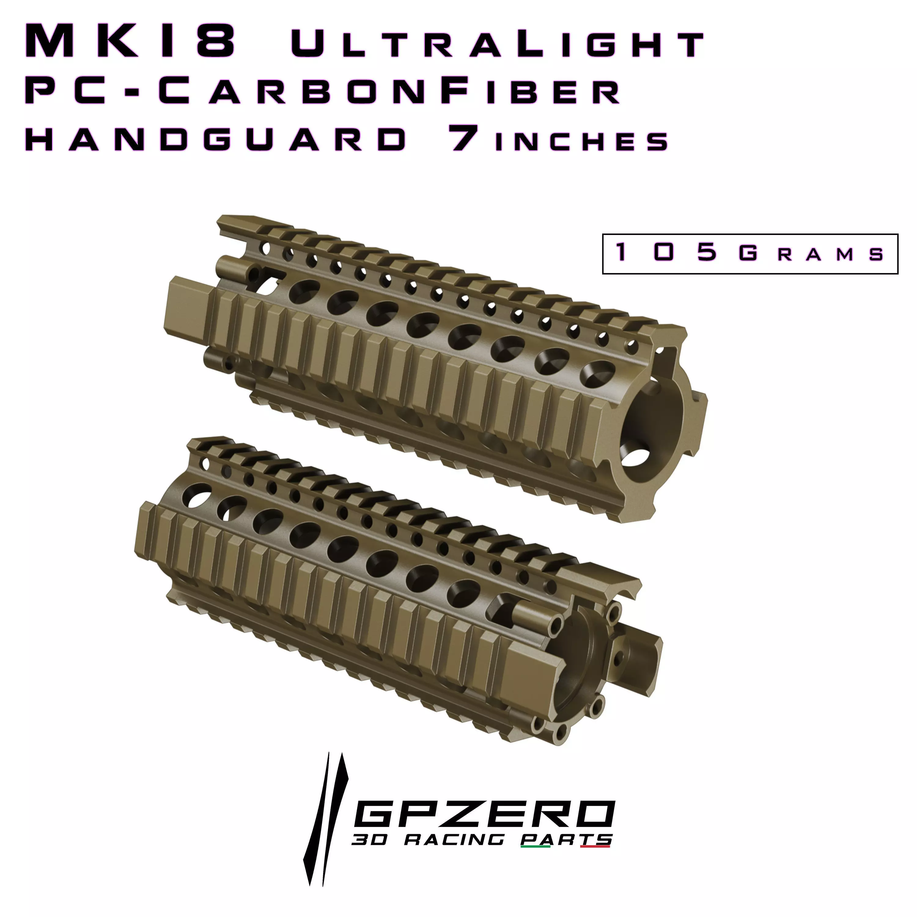 MK18 Handguard RIS 7Inches CAD Step File Model for CNC 3D print 3D print model_2