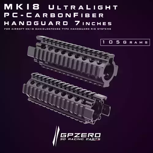 MK18 Handguard RIS 7Inches CAD Step File Model for CNC 3D print 