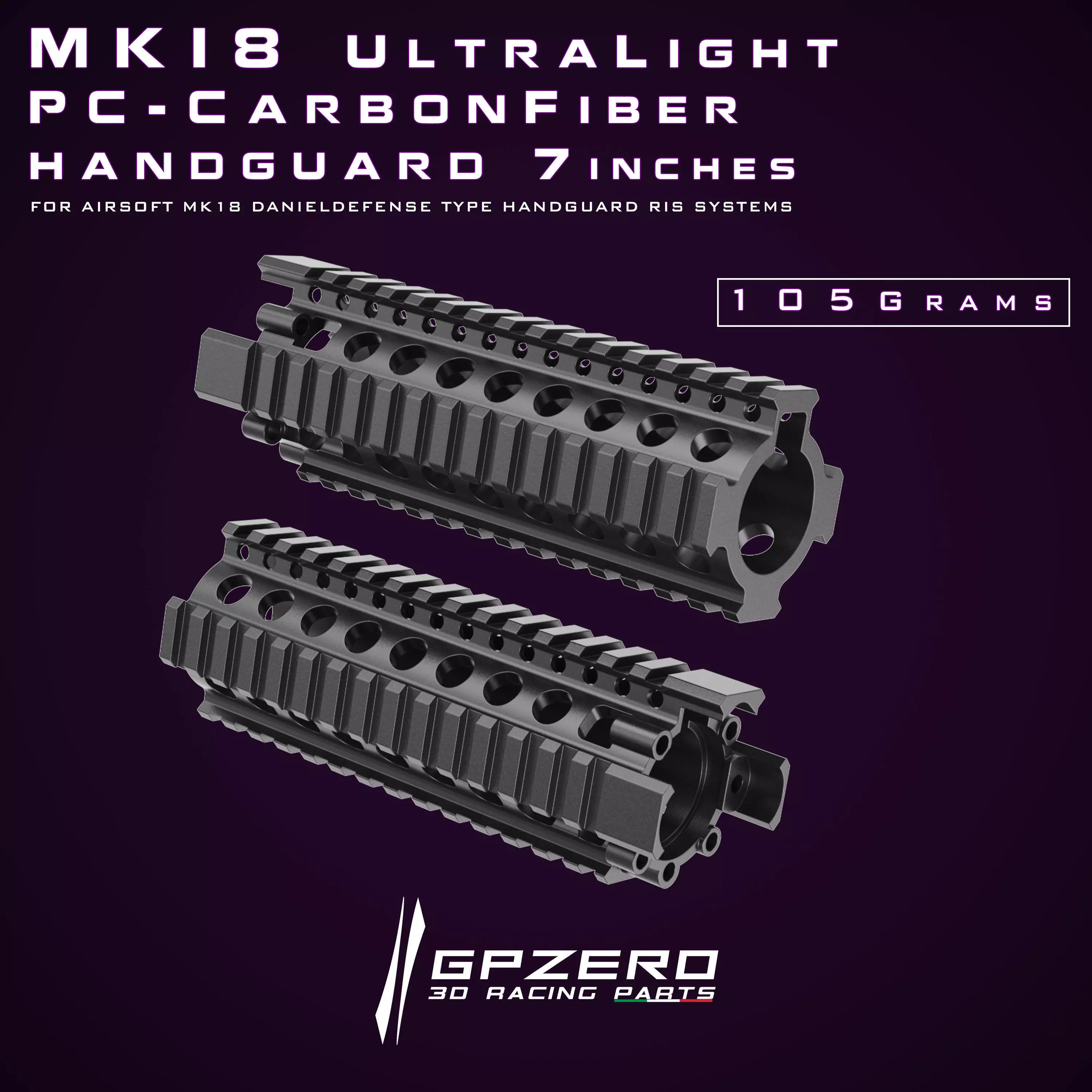 MK18 Handguard RIS 7Inches CAD Step File Model for CNC 3D print 3D print model_0