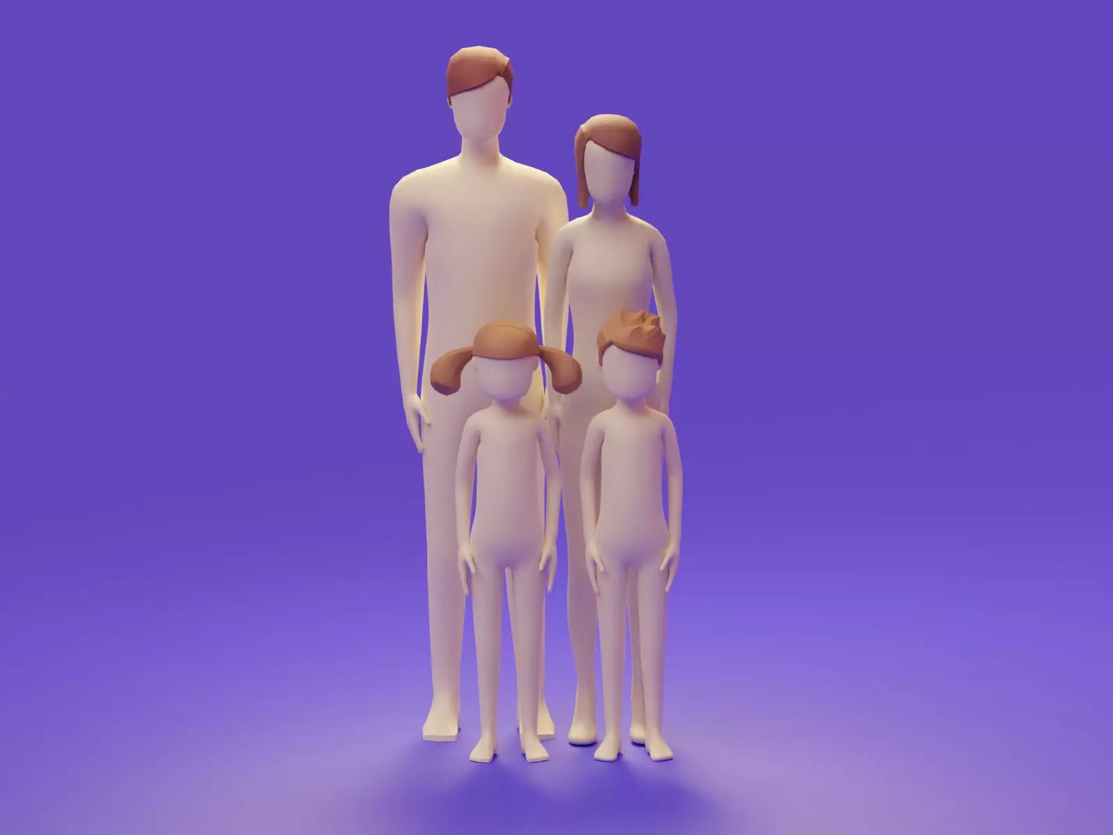 Low Poly 3D Character Base Body People Illustration Set Free low-poly 3D model_2