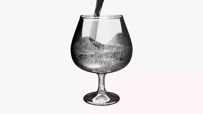 Gaseous Carbonated Water and Soda with Fizz And Bubbles 3D Model