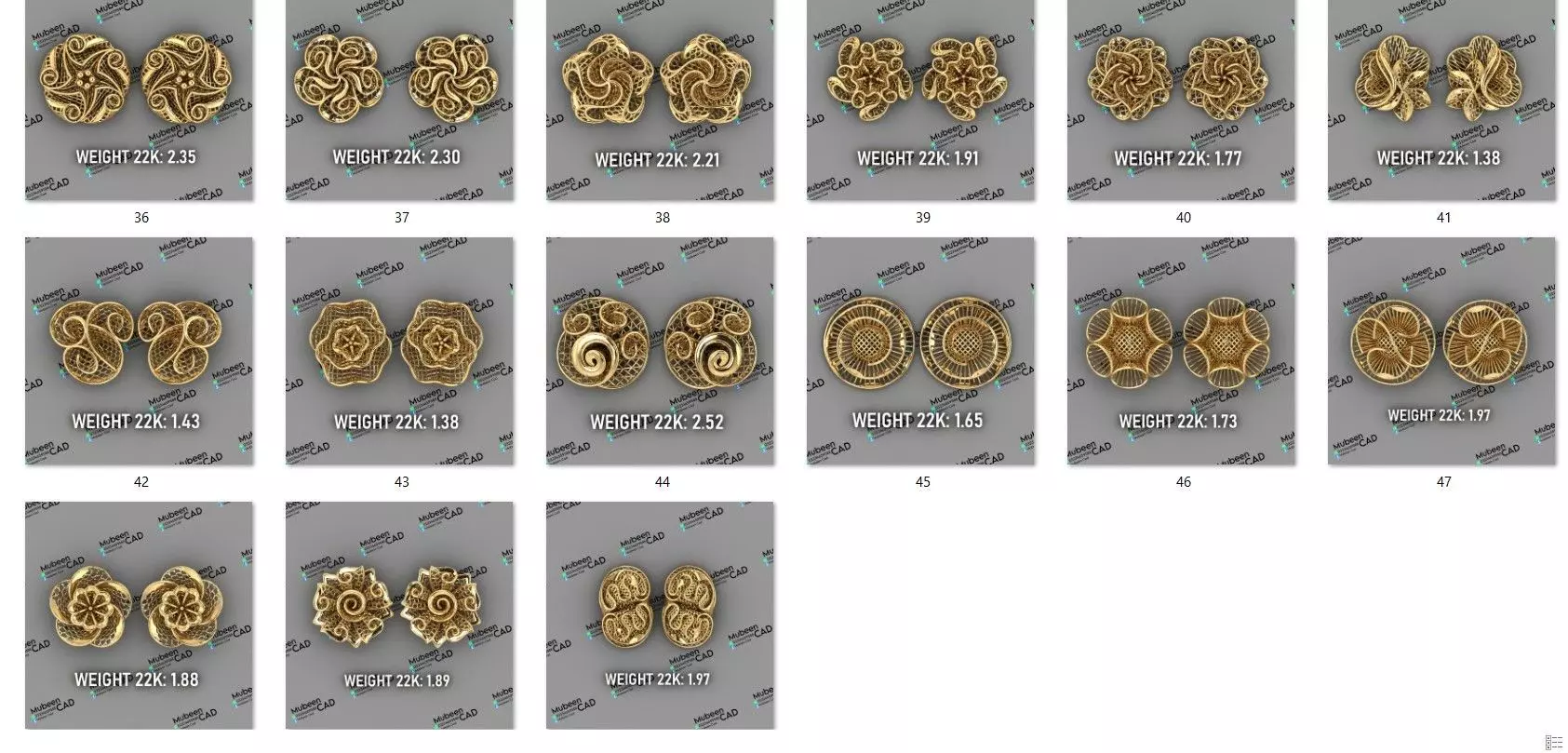 50 Turkish  Earring  stl  files 3D print model_2