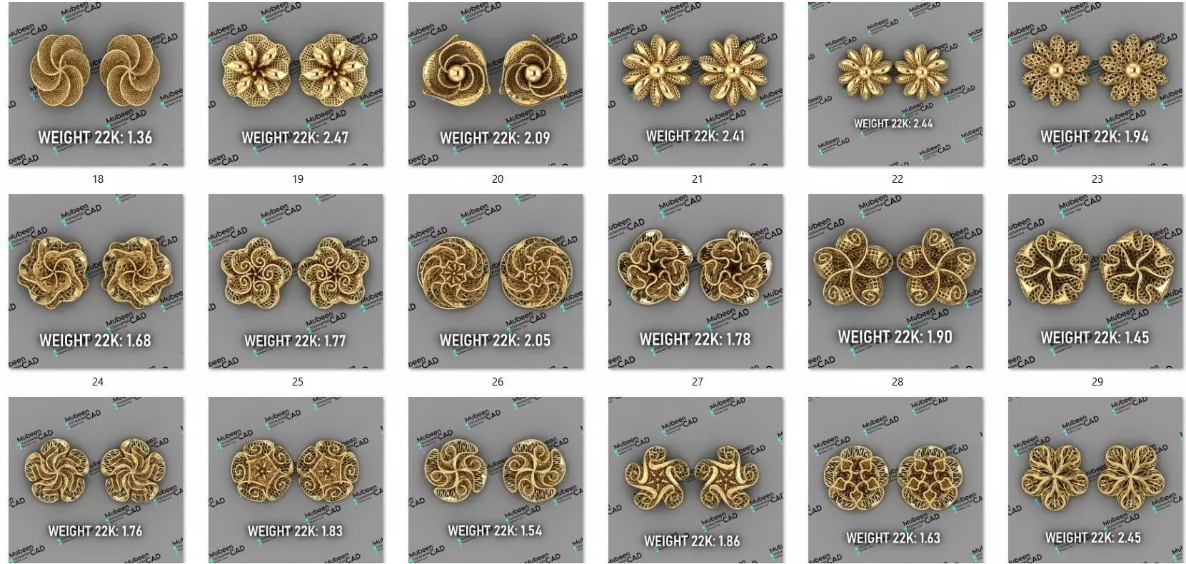 50 Turkish  Earring  stl  files 3D print model_1