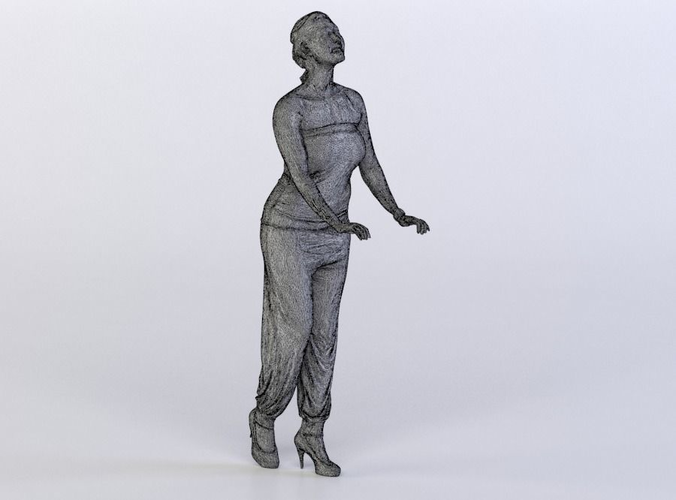 Rosy 0076 Woman reclining against a railing