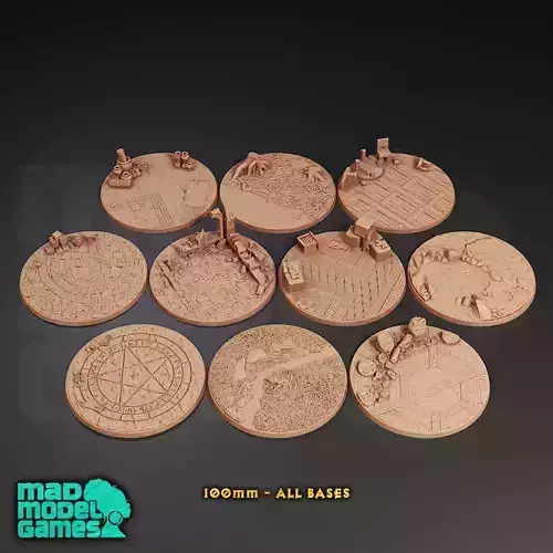 100mm Bases - 10 - Group B - DND character bases