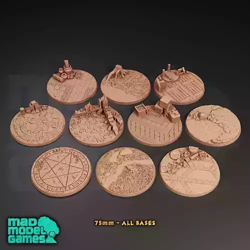 75mm Bases - 10 - Group B - DND character bases