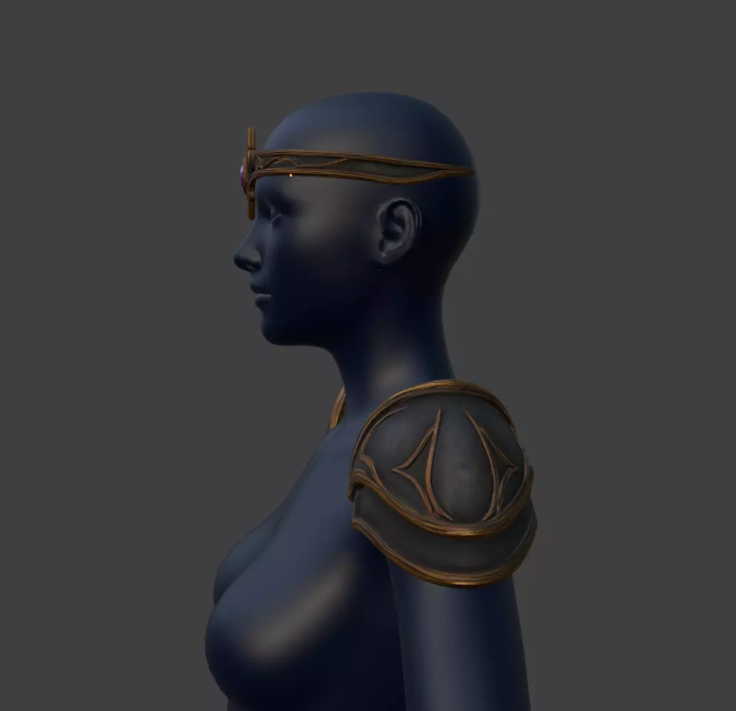 BALDURS GATE HEADGEAR AND PAULDRONS 3D print model_2