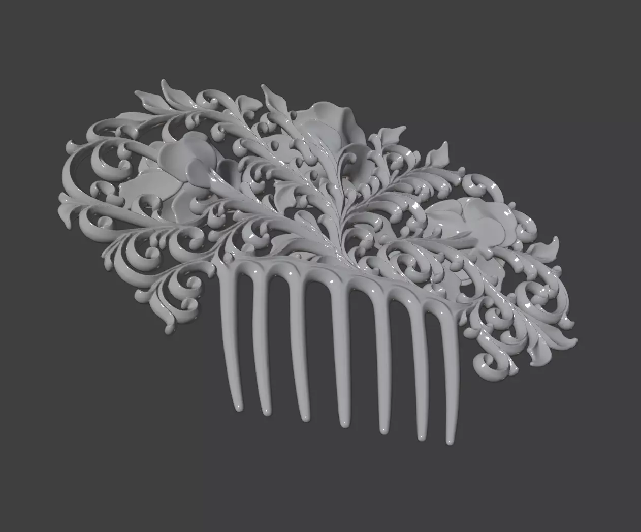 VICTORIAN ROSE COMB 3D print model_9