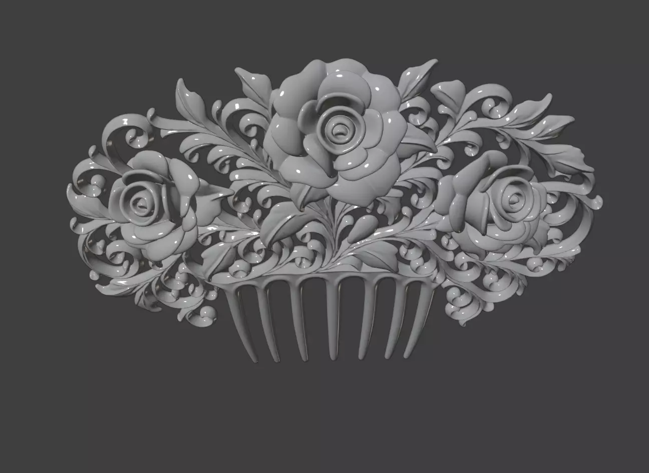 VICTORIAN ROSE COMB 3D print model_8