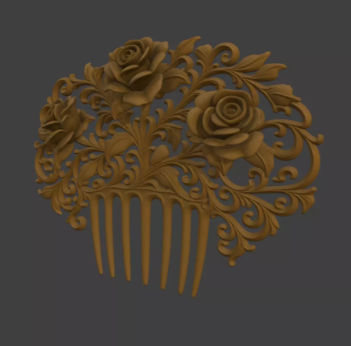 VICTORIAN ROSE COMB 3D print model_1