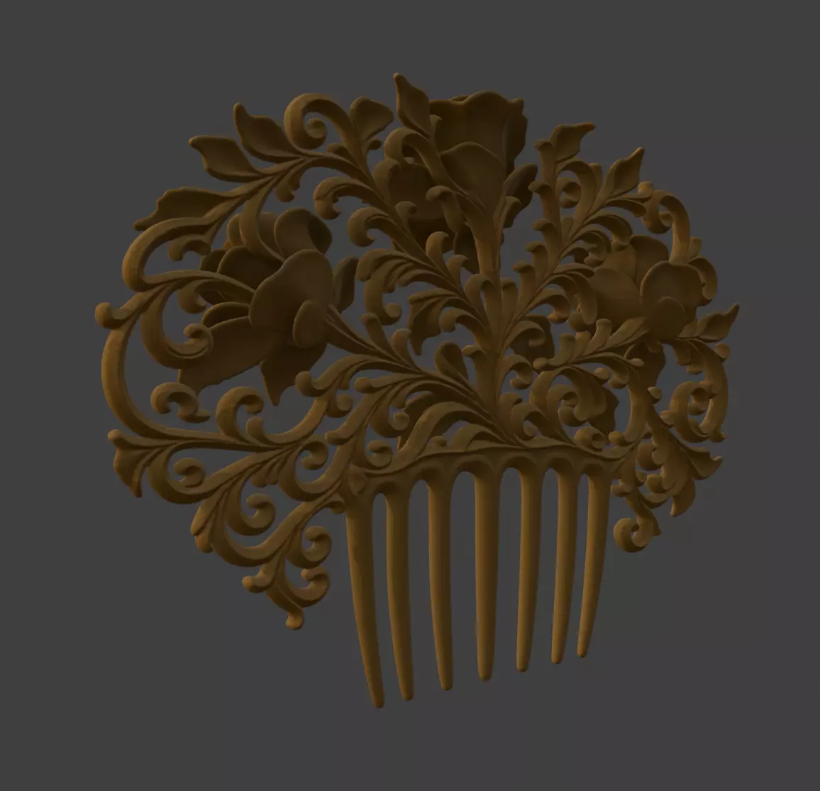 VICTORIAN ROSE COMB 3D print model_4