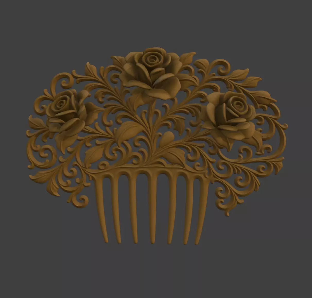 VICTORIAN ROSE COMB 3D print model_0