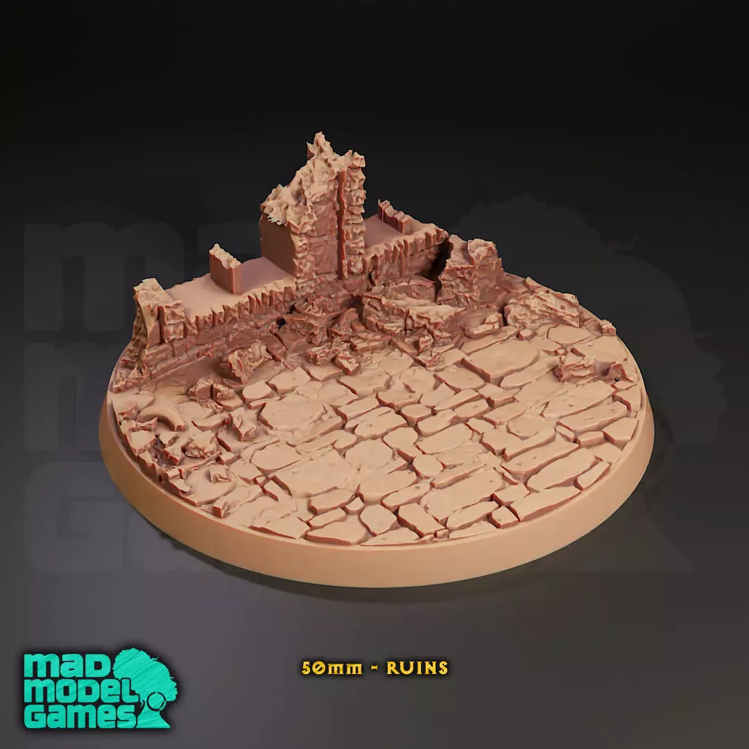 50mm Bases - 10 - Group B - DND character bases 3D print model_4