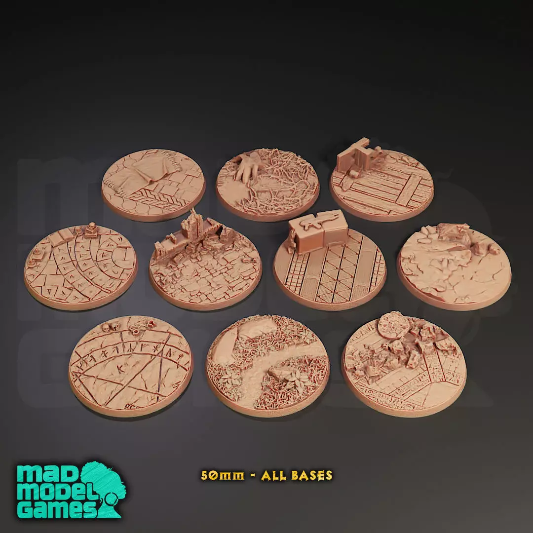 50mm Bases - 10 - Group B - DND character bases 3D print model_0