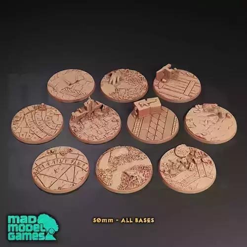 50mm Bases - 10 - Group B - DND character bases