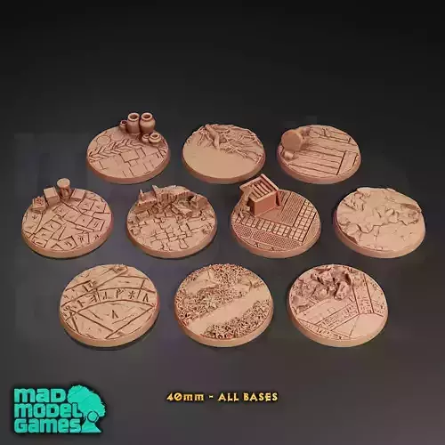 40mm Bases - 10 - Group B - DND character bases