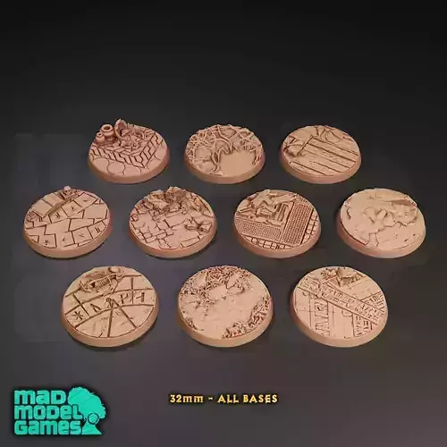 32mm Bases - 10 - Group B - DND character bases