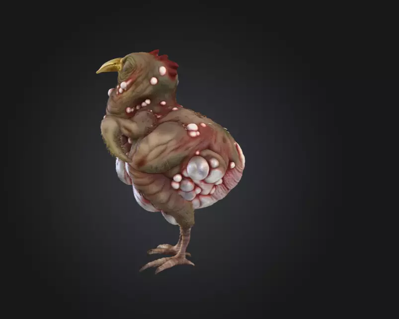 Twisted Bird Low-poly 3D model_6