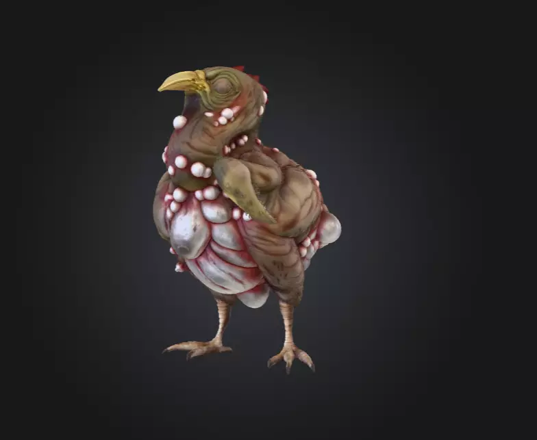 Twisted Bird Low-poly 3D model_7
