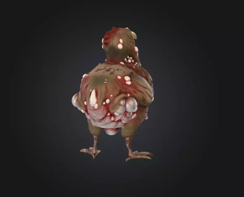 Twisted Bird Low-poly 3D model_4