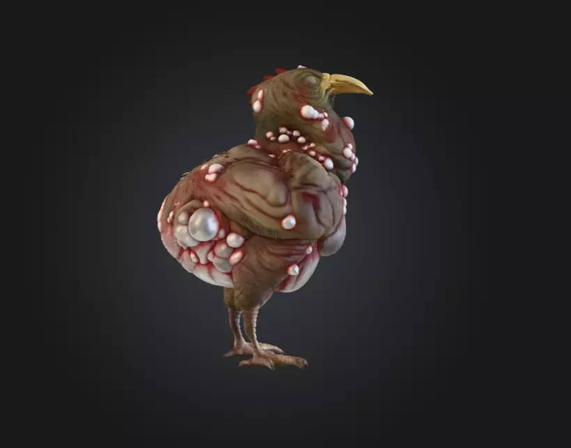 Twisted Bird Low-poly 3D model_3
