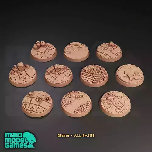25mm Bases - 10 - Group B - DND character bases