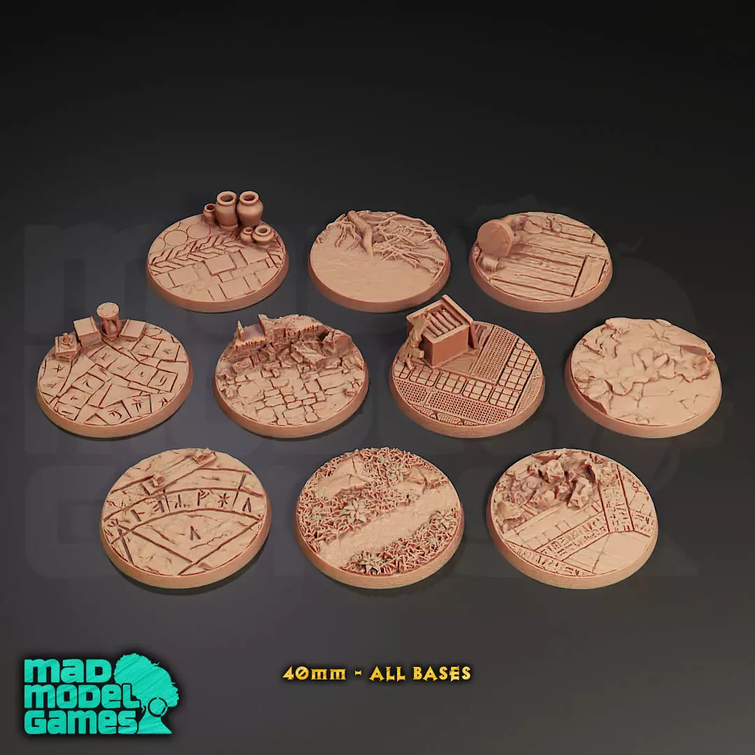 60 Bases - Various sizes - Group B - DND character bases 3D print model_4