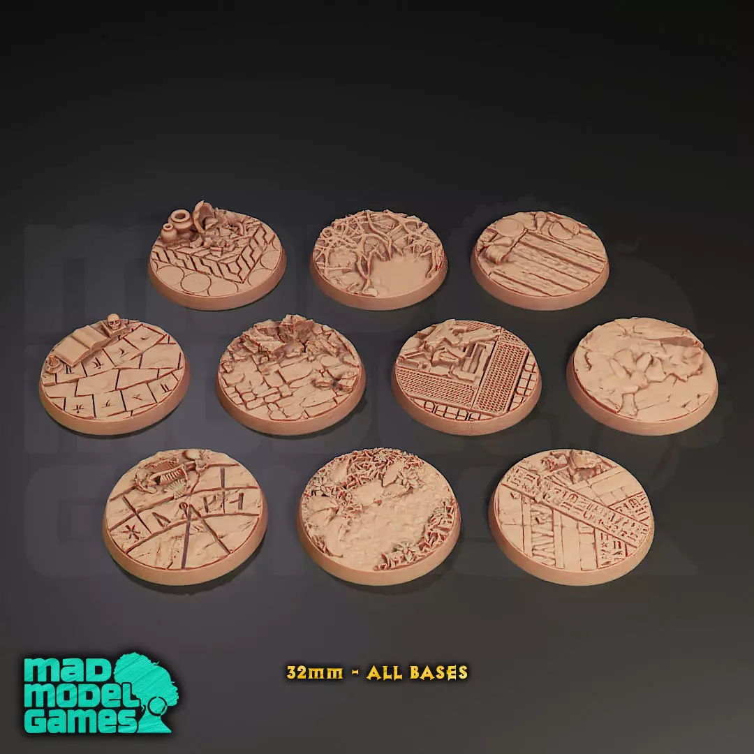 60 Bases - Various sizes - Group B - DND character bases 3D print model_5