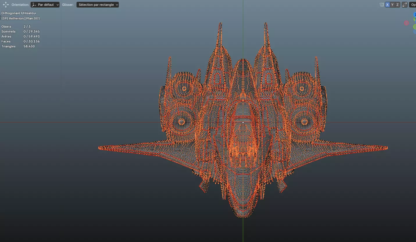 Aetherion Reaver Class Interceptor Low-poly 3D model_7