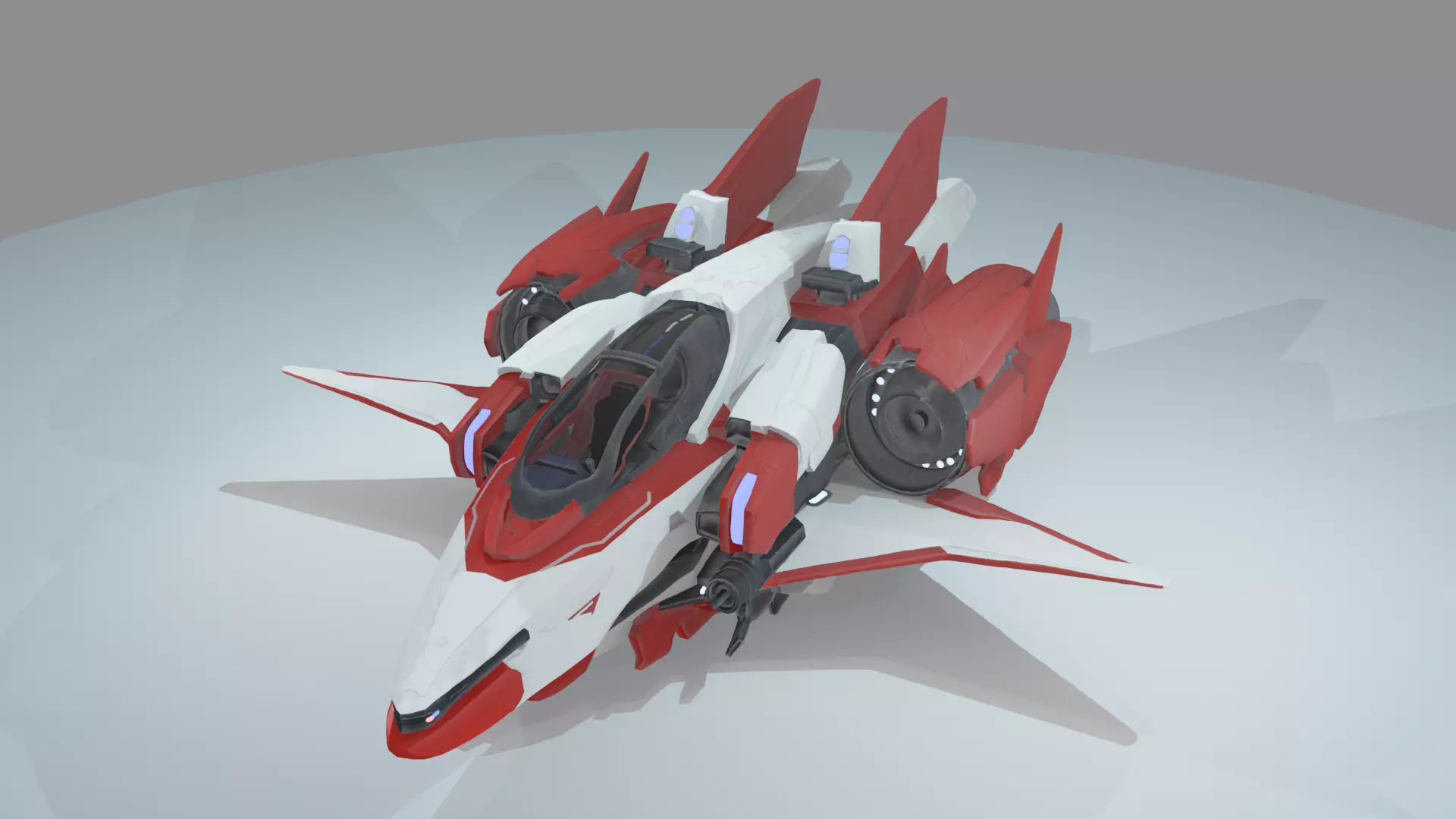 Aetherion Reaver Class Interceptor Low-poly 3D model_0