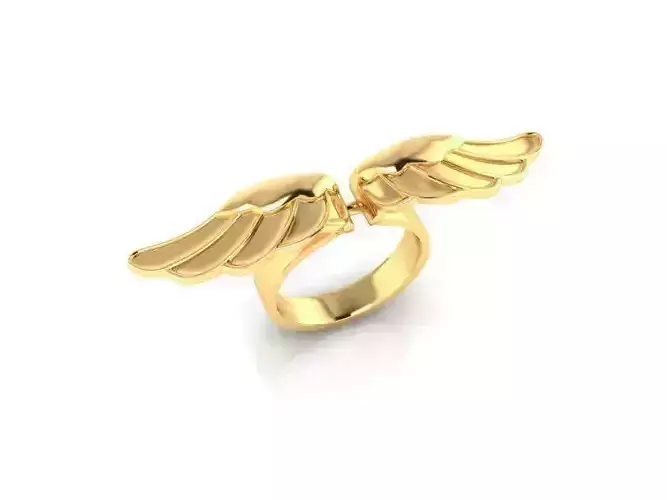Ring gold with two wings