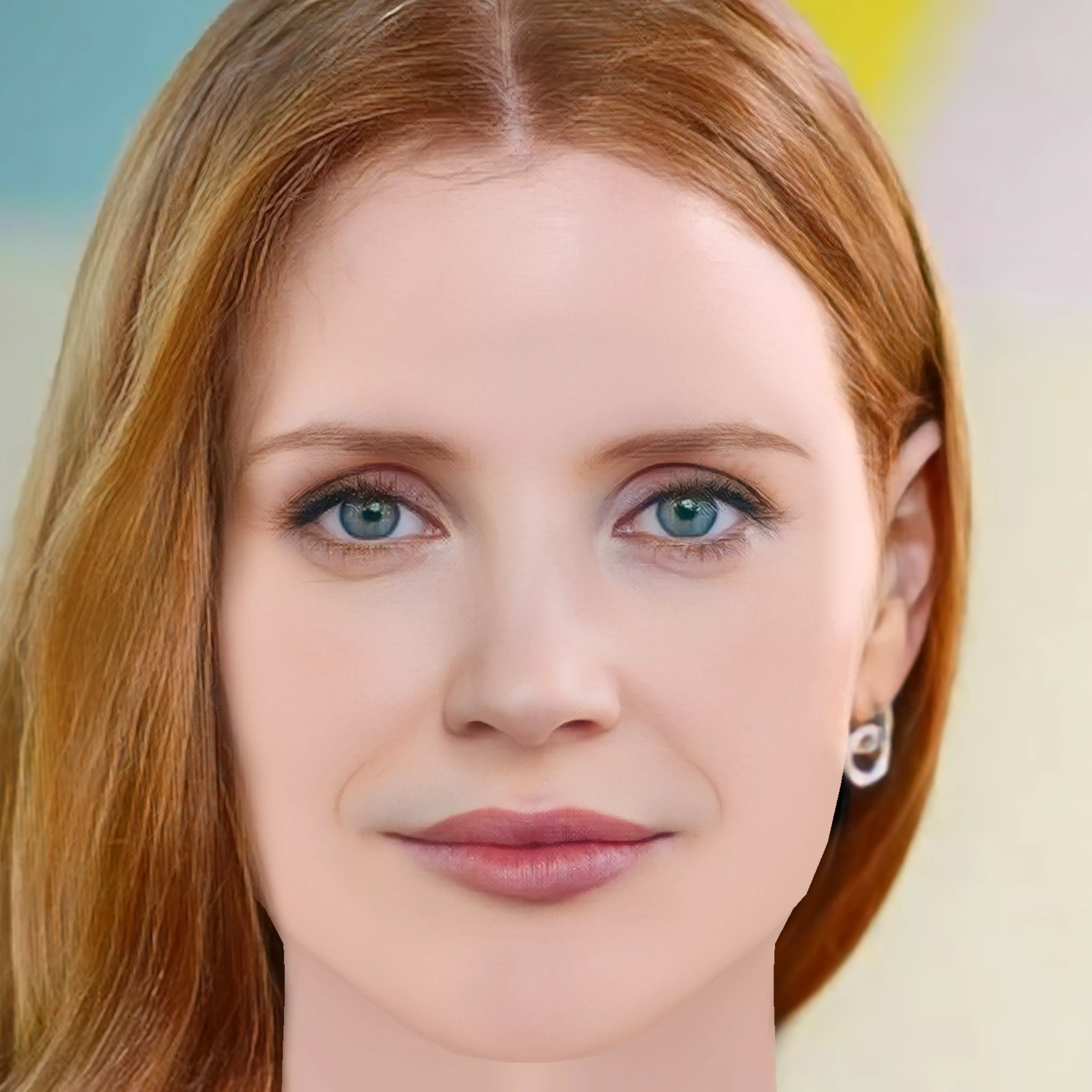 Jessica Chastain Head - No Hair - Low poly head for game Low-poly 3D model