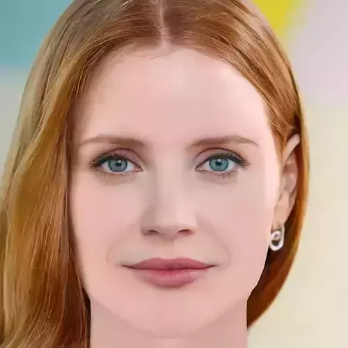 Jessica Chastain Head - No Hair - Low poly head for game