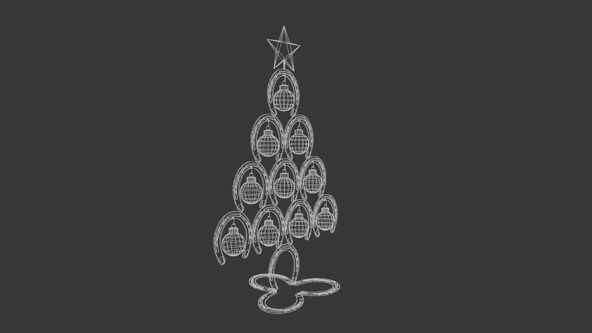 Western Horseshoe Christmas Tree 3D model_5